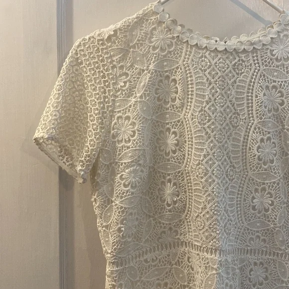 LOFT Dresses Loft White Lace Bridal Engagement Dress Poshmark